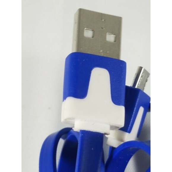 WIRELESS GEAR USB Sync & Charge Flat Cable Droid Samsung LG Blue Ribbon - Picture 2 of 4
